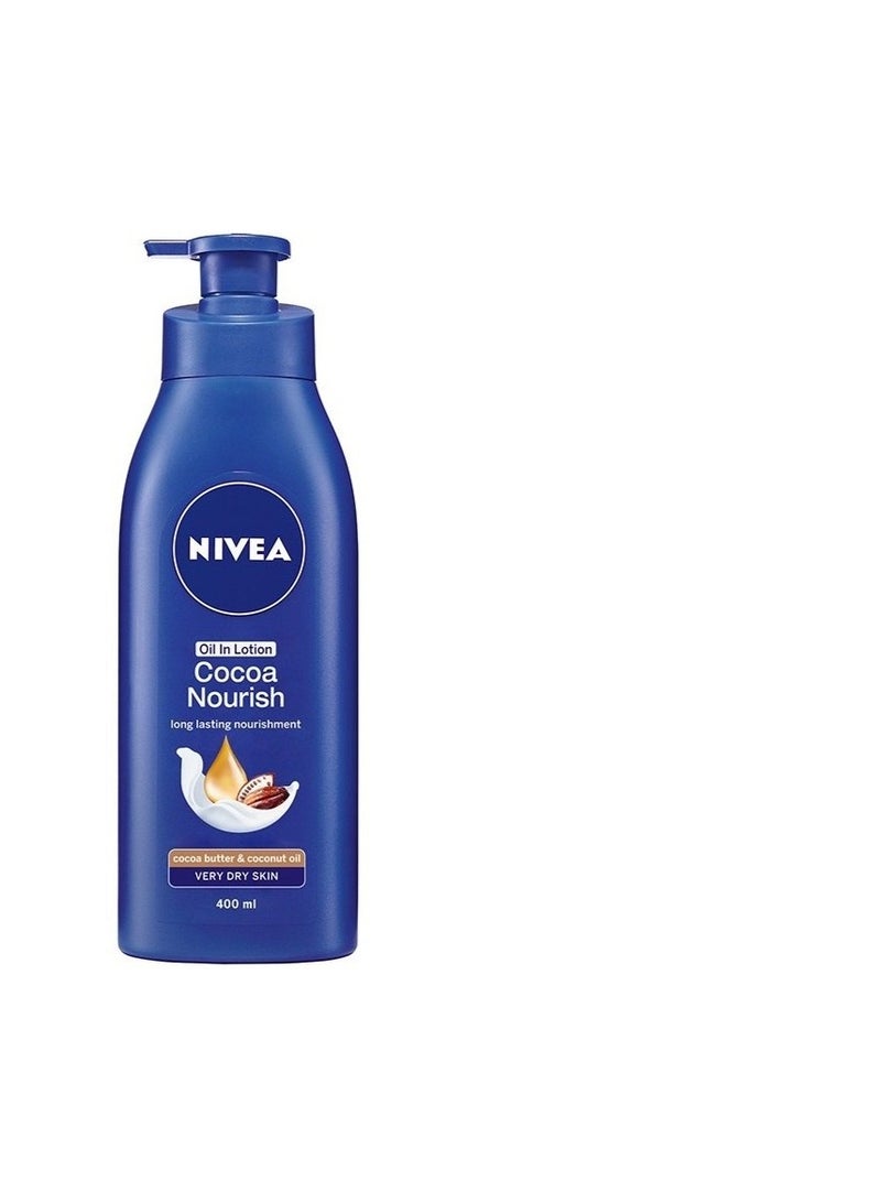 Nivea Cocoa Nourish Oil In Lotion 400ml (pack of 2) - Image 2